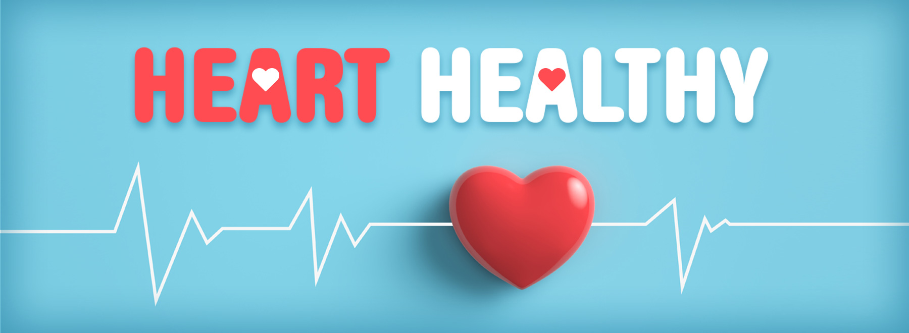 A heart symbol with an EKG line, representing heart health and wellness, emphasizing the importance of cardiovascular care